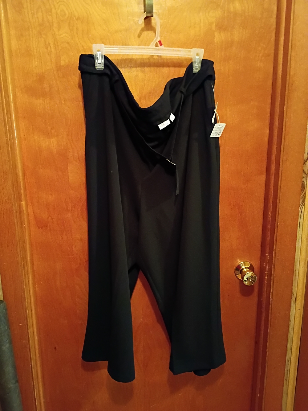 Cato Black Wide-Leg Draped-Waist Pants